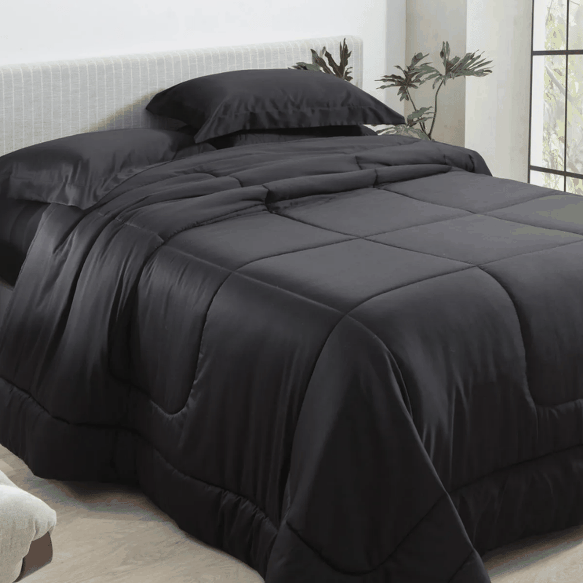 Edredom 300 Fios Satinée Kacyumara  Preto